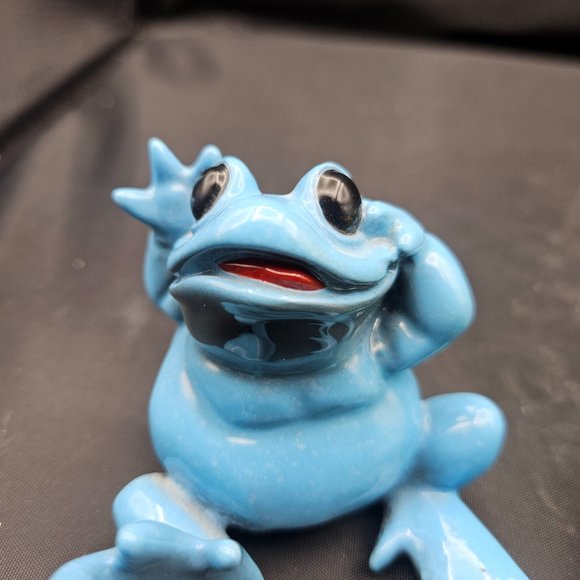 Kittys Critters See Hear Speak No Evil Frogs Blue Green Orange 2001 Set of 3 - Picture 2 of 12